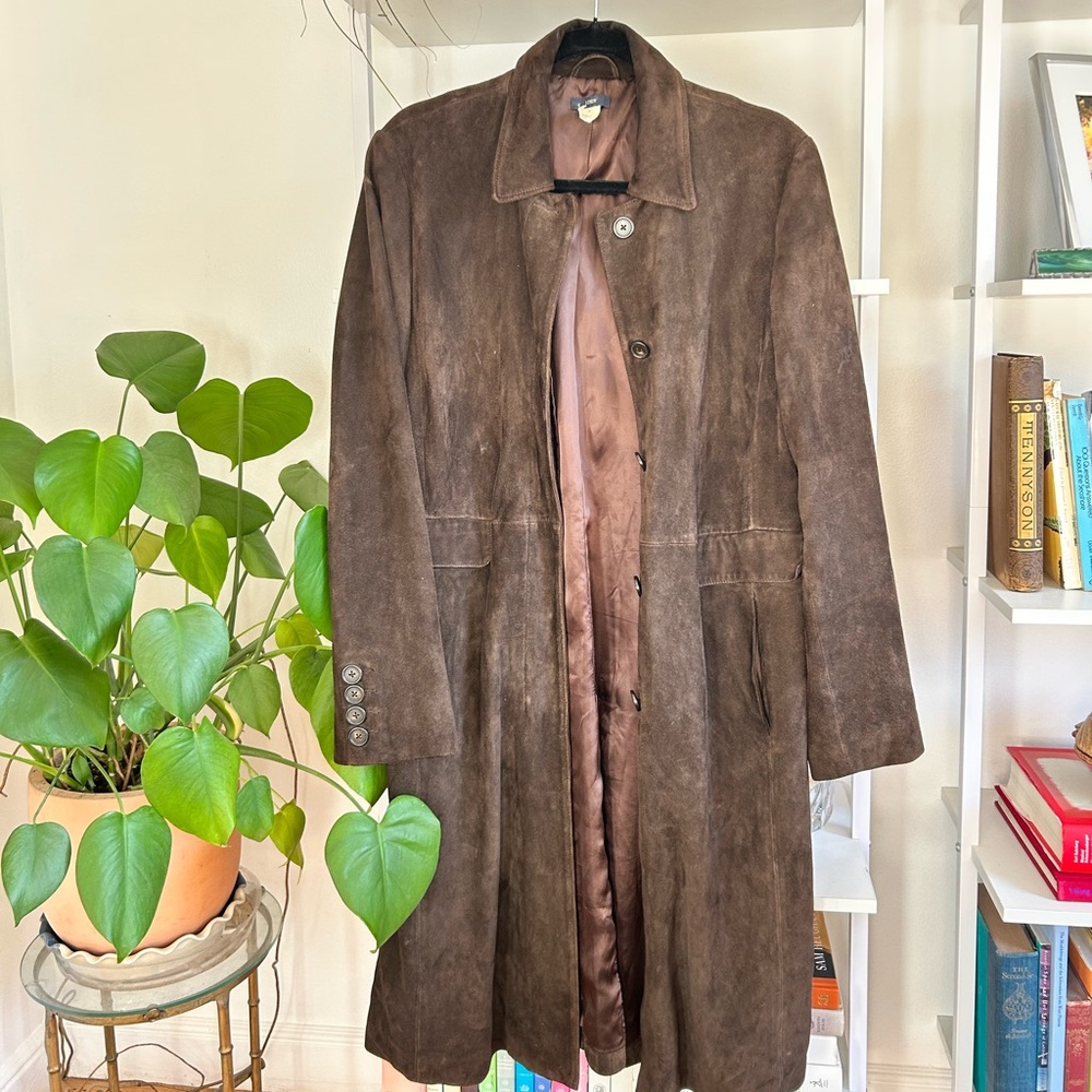 Vintage J. Crew long suede coat - Picture 2 of 4